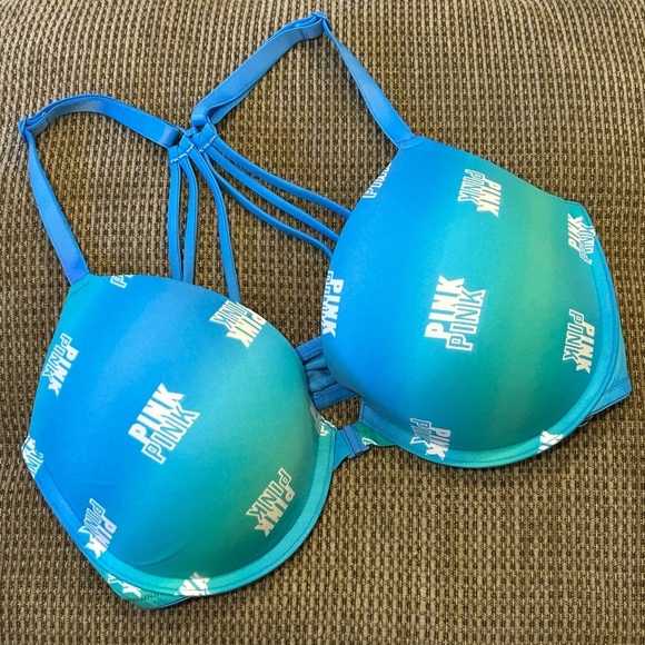 Victoria's Secret Pink Wear Everywhere push up Size 34C Blue - Picture 3 of 7